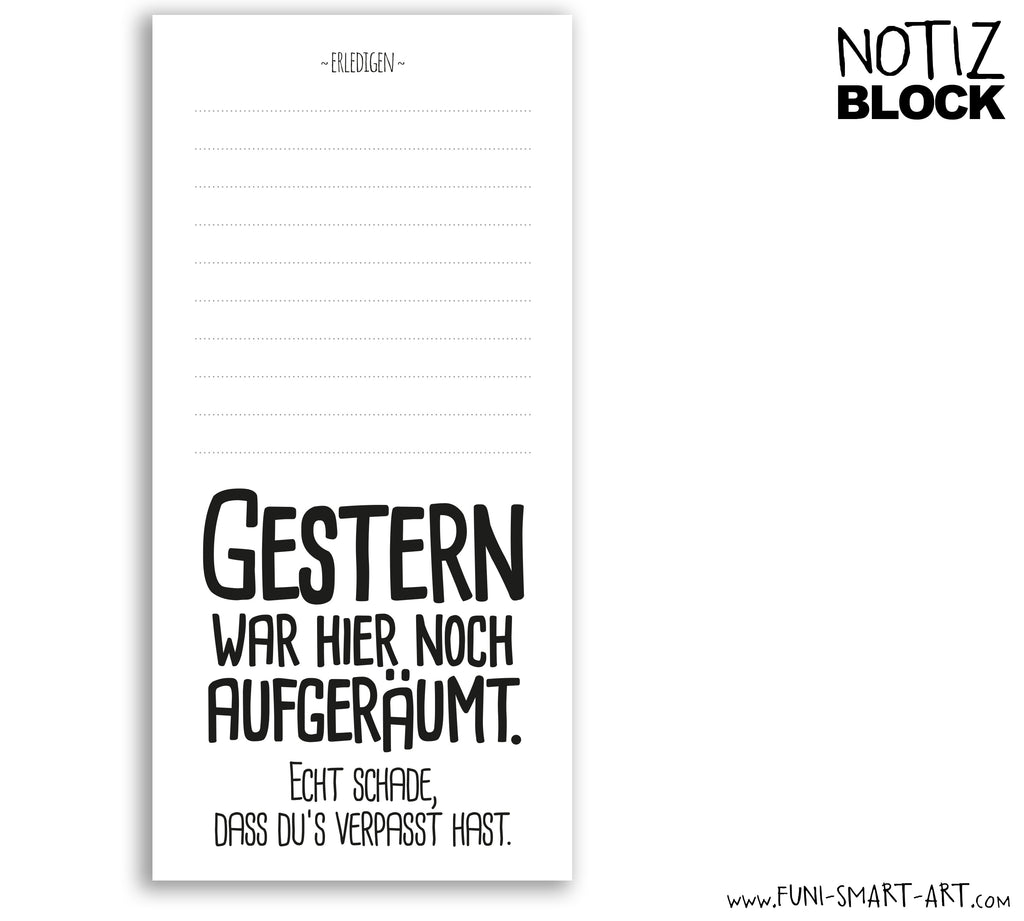 Notizblock Aufgeräumt