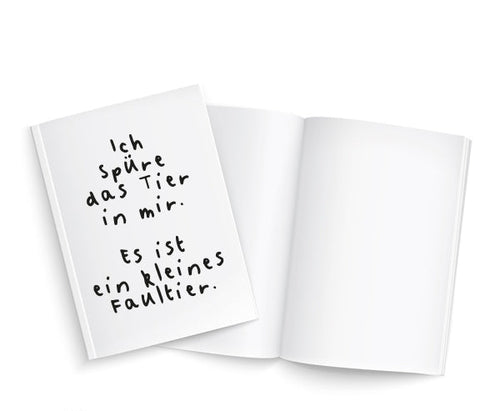 Buch | 100 Blanko Seiten | Cover Faultier (DIN A5)