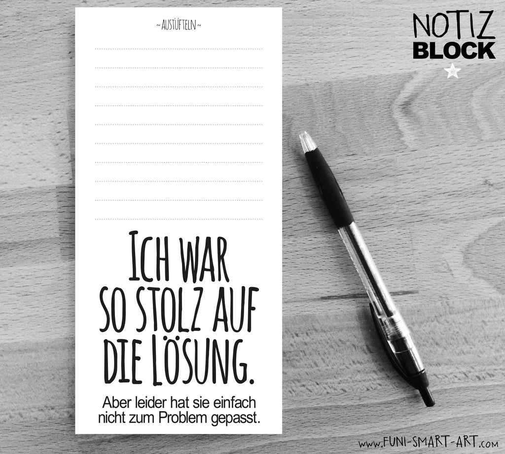 Notizblock Lösung