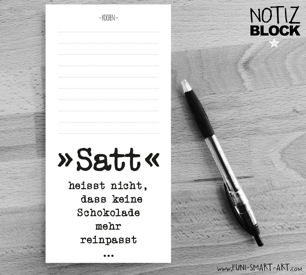 Notizblock Satt
