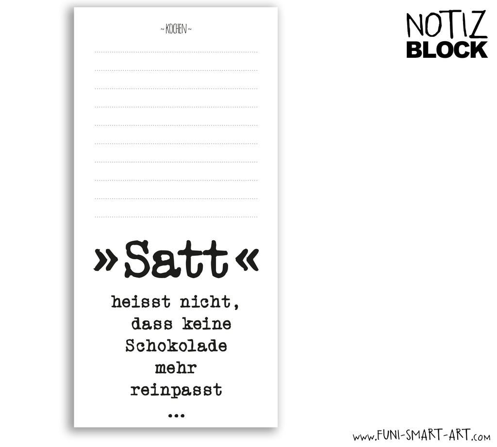 Notizblock Satt