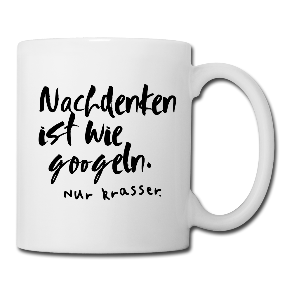 Spruchtasse Nachdenken - Weiß