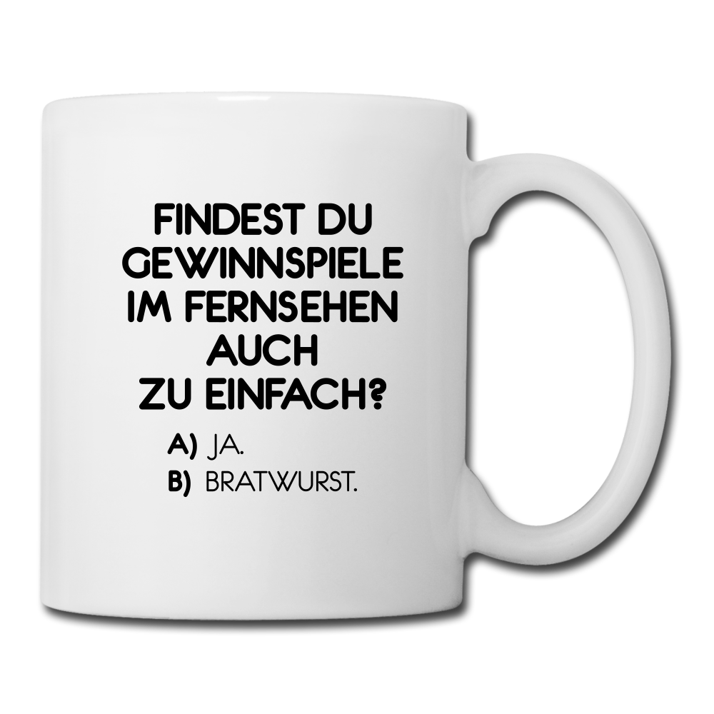 Spruchtasse Bratwurst - Weiß