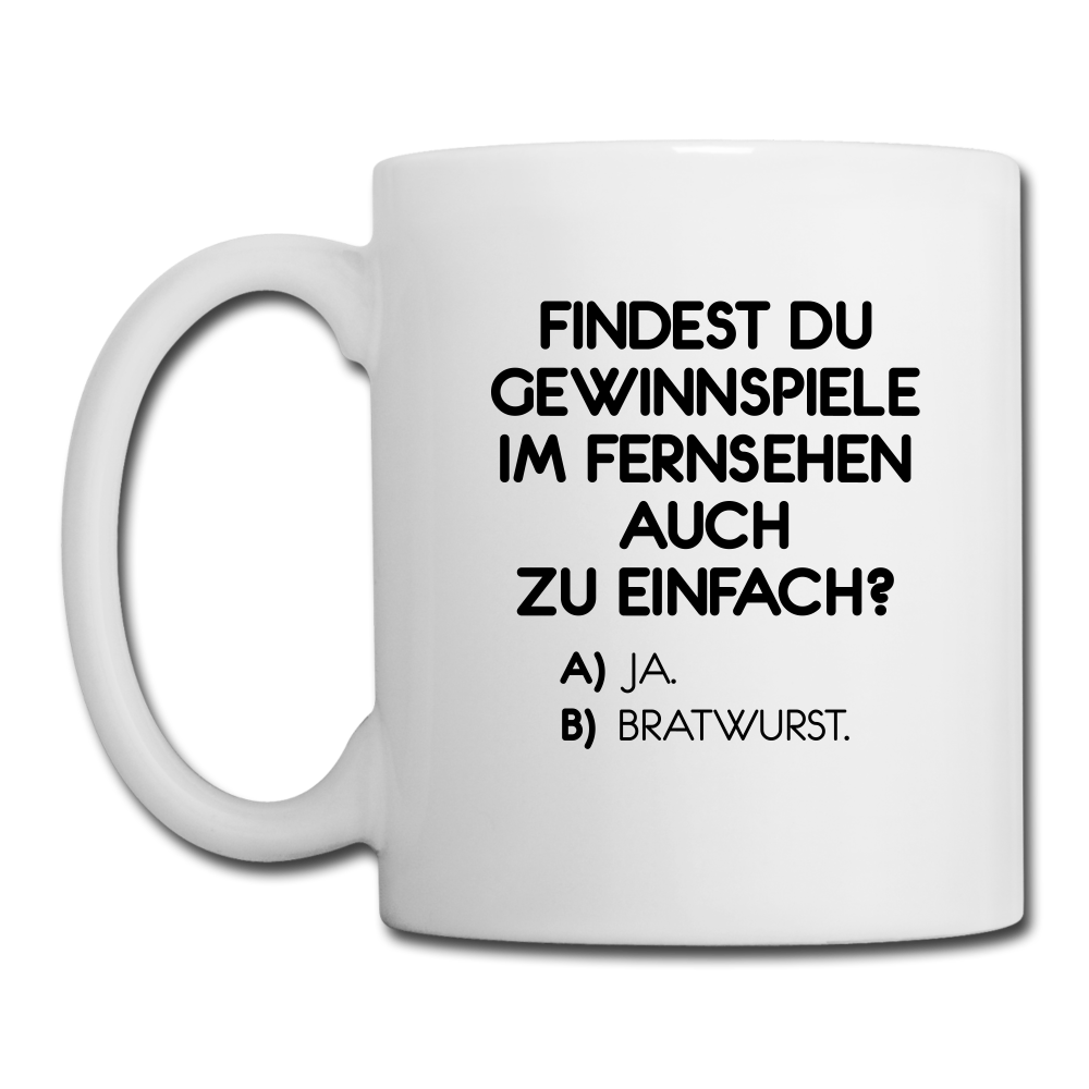 Spruchtasse Bratwurst - Weiß