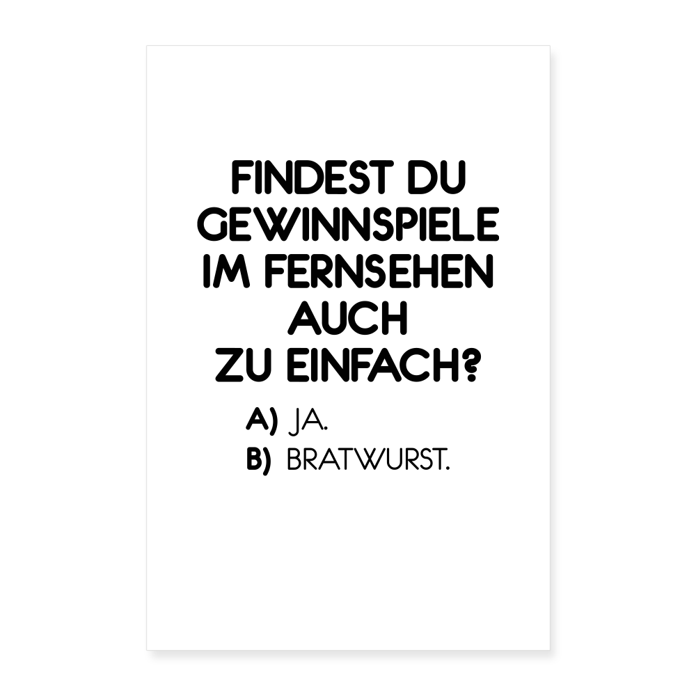 Kunstdruck Bratwurst | 60x90 cm - Weiß