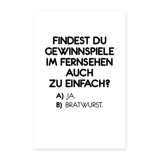 Kunstdruck Bratwurst | 60x90 cm - Weiß