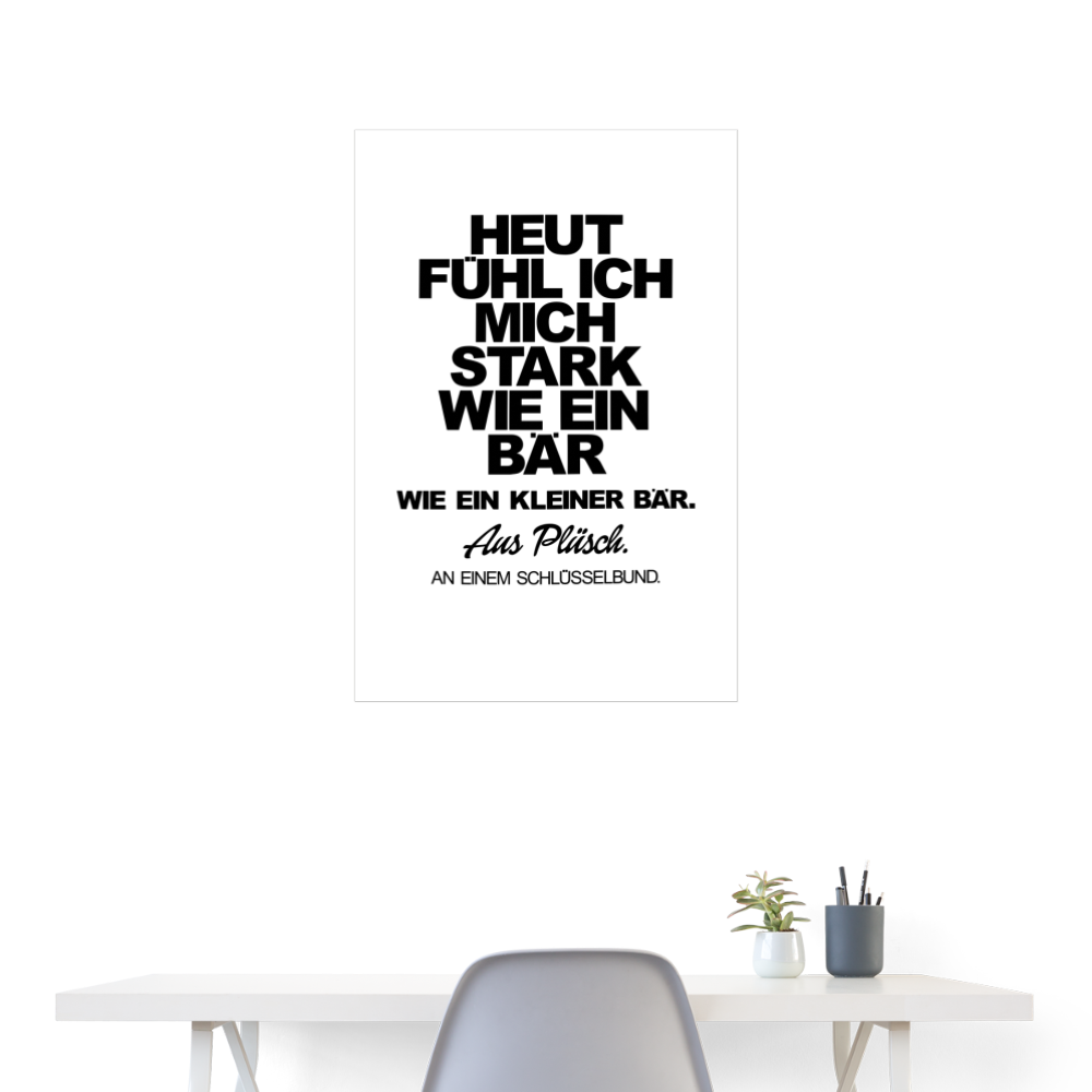 Kunstdruck Bär | 60x90 cm - Weiß