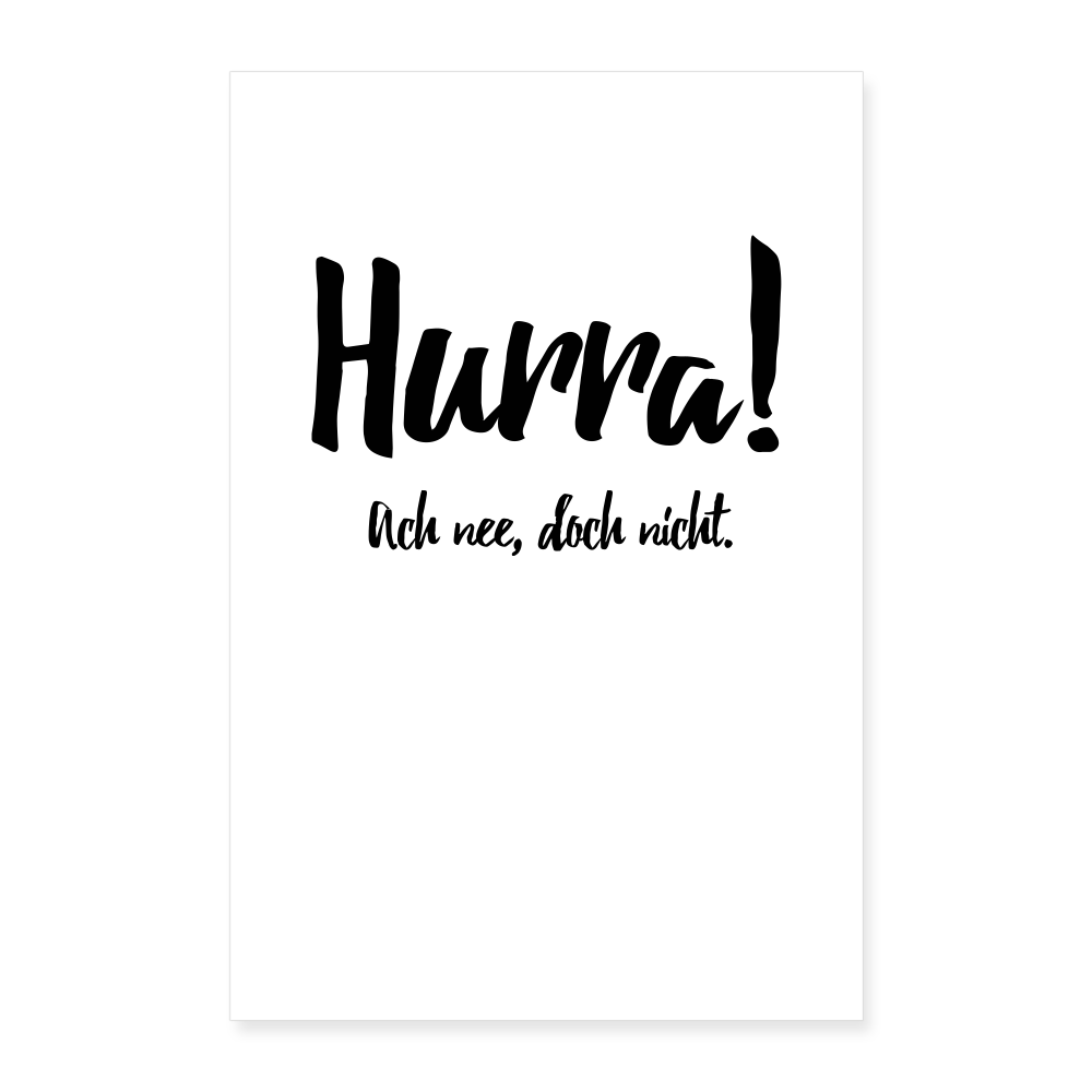 Kunstdruck Hurra | 60x90 cm - Weiß