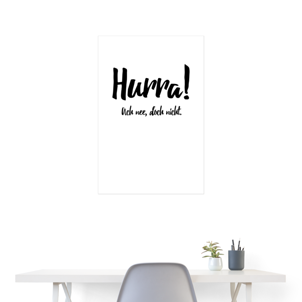 Kunstdruck Hurra | 60x90 cm - Weiß